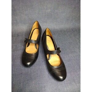 Nurture Black Mary Janes Comfort Heel Pump Size 9 1/2 M  Nice!